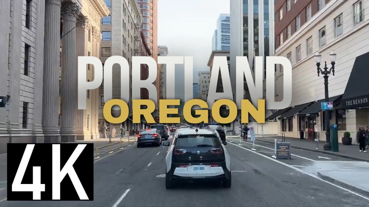 Road Tour of Portland, Oregon in 4K - Driving in Downtown Portland - Multnomah County