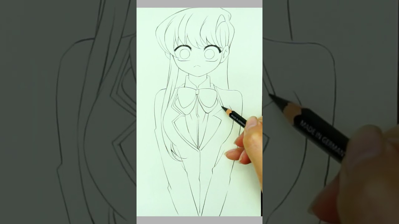 Drawing Cute Komi-san in School Uniform ✍️✨ 