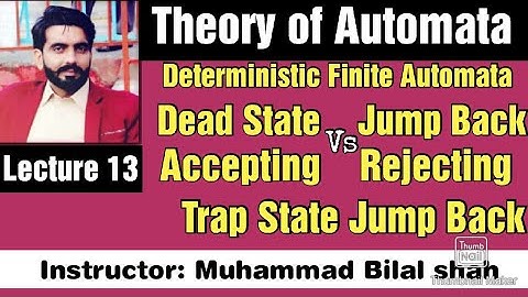 Dead State Trap State Jump State Accepting State | DFA | Urdu Hindi | Lecture 13 | Exam Preparation