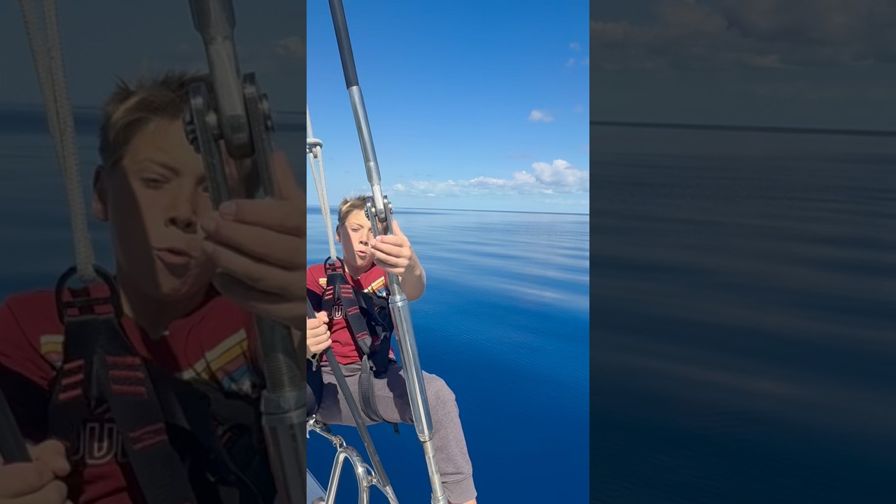 Dad Let Go Too Soon 😳 #boatlife #sailingfamily #familyadventure