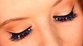 DIY Red, White & Blue False Eyelashes Tutorial