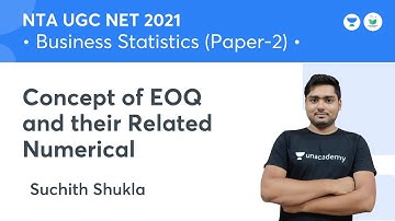 Concept of EOQ and their Related Numerical | Statistics |JRF 2022 | Suchith Shukla