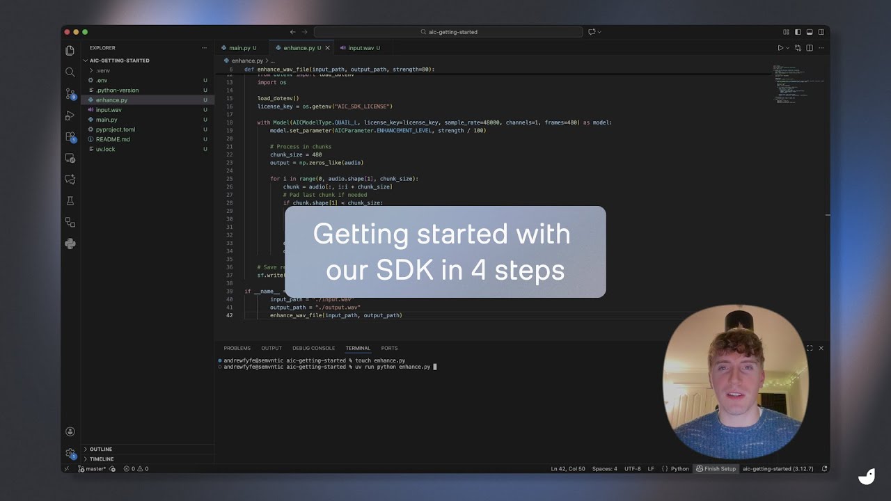 Get started with the ai-coustics SDK in 4 steps