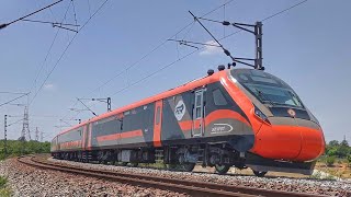 Orange Colour Vande Bharat Rake | In Sweltering Heat Bengaluru Vande Bharat curves out of Dharwad