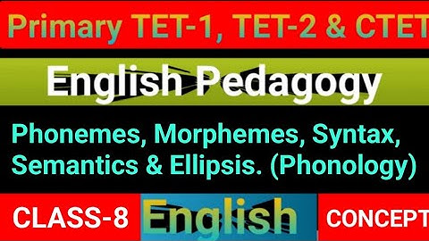 TET-1| TET-2|Phonemes, Morphemes, Syntax & Semantics|Phonology|English Pedagogy|Class-8|Part-2|