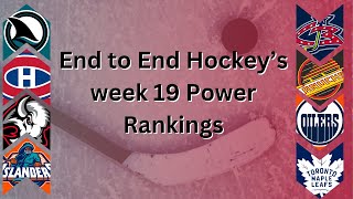 End to End Hockey week 19 power rankings: BUF new #1, Stars enter top 5, Pen’s back and more.