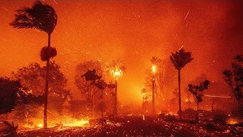 Out of control wildfires burn in Los Angeles area of California