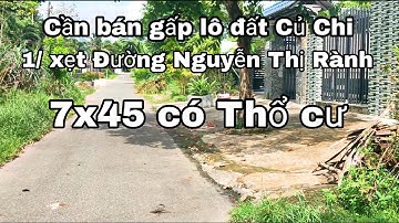 Nhà đất củ chi | giá rẻ | giới thiệu | Lô đất 7x45 có thổ cư 140m 1 xẹt đường Nguyễn Thị Rành
