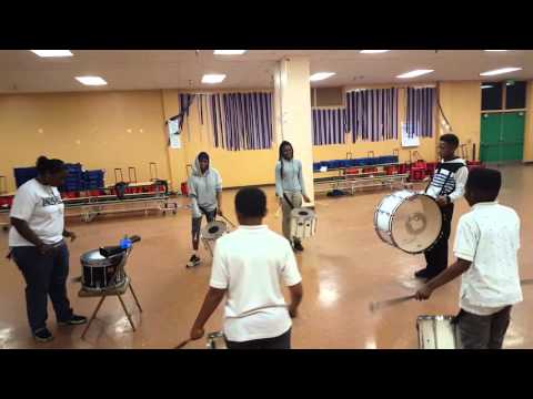 Audubon Middle School Drumline playing I LUH GOD