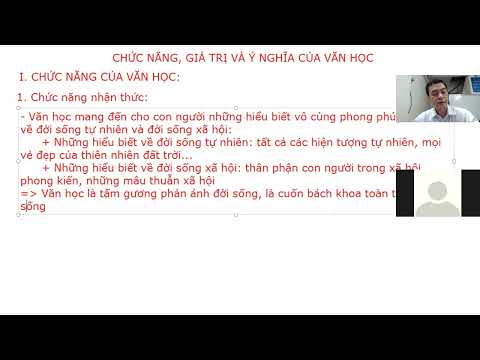 Video CHỨC NĂNG & GIÁ TRỊ CỦA VĂN HỌC -Thầy Cường Văn SP (TS... - YouTube