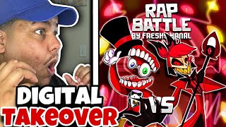 Caine vs Alastor - Amazing Digital Circus vs Hazbin Hotel - RAP BATTLE! (REACTION)