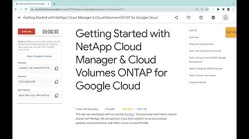 Getting Started with NetApp Cloud Manager & Cloud Volumes ONTAP for Google Cloud  #qwiklabs| #GSP770