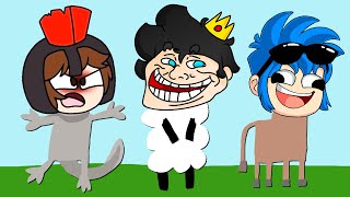 ¡NOS CONVERTIMOS EN ANIMALES TROLLS! 😂🦝 ULTIMATE CHICKEN HORSE ELTROLLINO