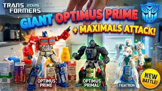 Transformers Toys Attack! 🔥 Optimus Primal & Tigatron Stop Motion Adventure