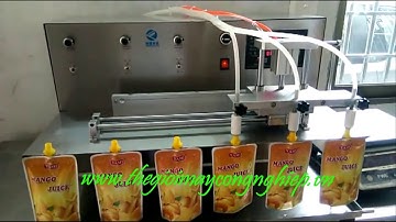 Máy chiết rót mỹ phẩm, thực phẩm – Máy chiết sữa rửa mặt, sữa tắm, kem vào túi có vòi