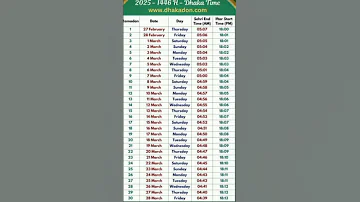 Ramadan Calendar 2025 Pakistan رمضان المبارک Ramadan 