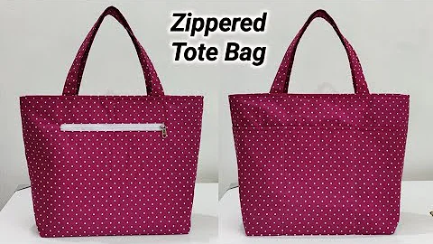 DIY Zippered Shopping bag with 5 Pockets | Easy Sewing Tutorial | Tote Bag | Cloth bag making | Bags