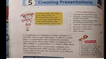 Class 5th | Chapter 5 Creating presentation | part 2