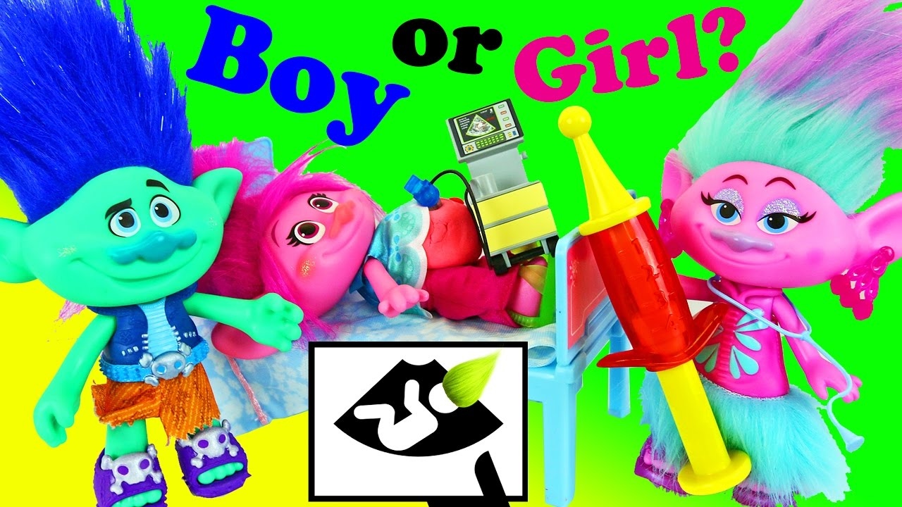 TROLLS POPPY PREGNANT Boy or Girl Hospital Visit Doctor Check Up Trolls Movie Branch Married Parody