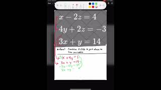 Solving Systems of 3 Equations and 3 Variables - (Each equation only 2 variables)