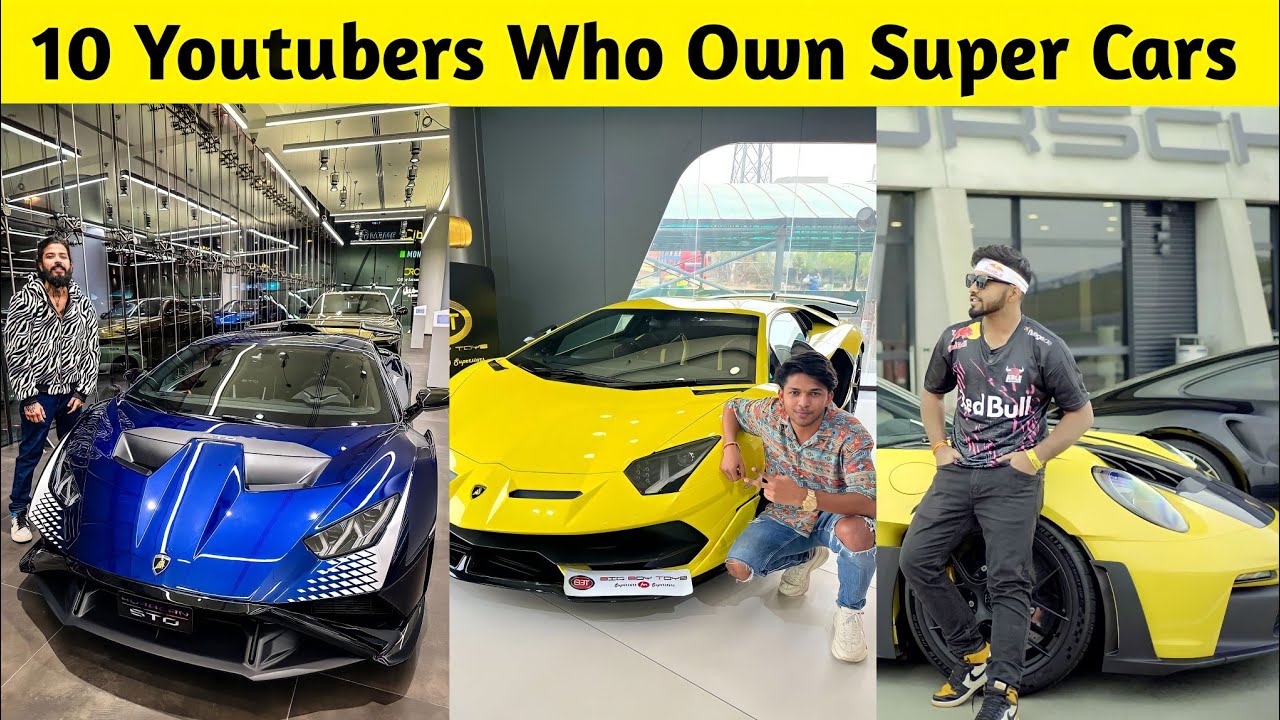 10 Famous Youtubers Who Own Super Cars Mr Indian Hacker, Techno Gamerz, Elvish Yadav, Sourav