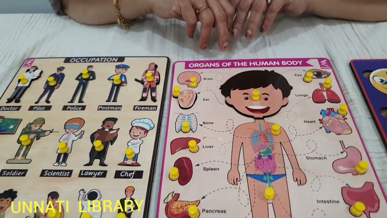 Wooden Peg puzzles- Professionals, Body part organs & Emotions from Unnati Library