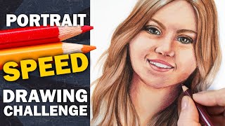 Drawing a realistic face in an hour or less fast SPEED CHALLENGE with colorpencils and copic markers