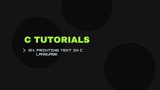 C Tutorials-4 Printing Text In C Language Tex Domain