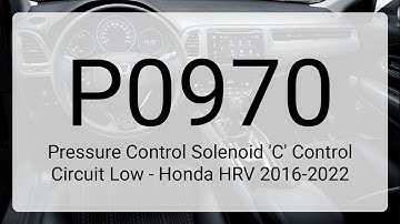 DTC P0970: Pressure Control Solenoid 