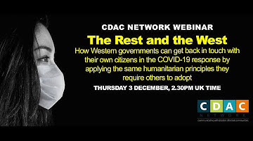 CDAC webinar on the COVID-19 response: The Rest and the West