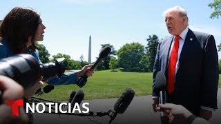 Trump ofrece declaraciones afuera de la Casa Blanca
