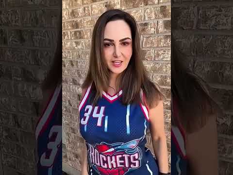 Ava Adams Wearing Houston Rockets Jersey