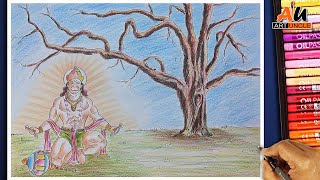 How to draw Hanuman ji Part 2|| God paintings || Ram Navami drawing || Hanuman Jayanti drawing