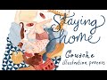 Gouache Illustration Painting Process ◆ Staying Home