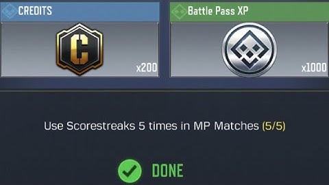 Call Of Duty Mobile Use Scorestreaks 5 times in MP Matches Task Complete