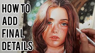 Adding Final Details to a Realistic Watercolor Portrait