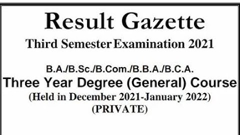 BIG UPDATE | UG SEM 3RD & 1ST CBCS PRIVATE 2021  RESULT OUT | CHECK FULL GAZZATE