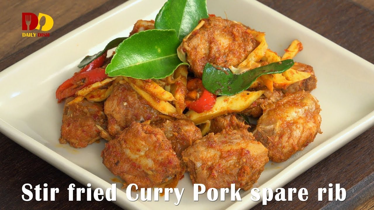 Stir Fried Curry Pork Spare Rib | Thai Food | Graduk Moo Pad Prik Gaeng | กระดูกหมูผัดพริกแกงเผ็ด
