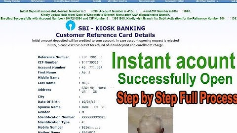 sbi csp instant account opening step by step full process