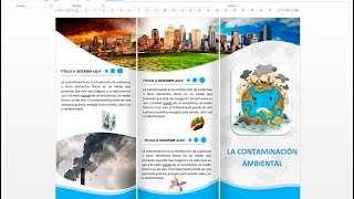 Como hacer un triptico, brochure o folleto en word 2013, 2016 screenshot 5