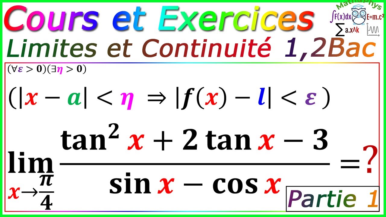 Limites Et Continuit Cours Sur Limites Et Continuit 2bac SM S ex limite-cuando-x-tiende-a-0-de-1-x-2-youtube