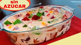 ENSALADA de GELATINA con FRUTAS 🍒 postre con  ingredientes para 24 vasitos  🍒  POSTRES sin AZÚCAR