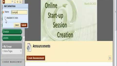 Blackboard: Create Content Area