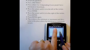Finding the Minimum or Maximum of a Function on Your Graphing Calculator
