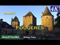 Medieval fougeres castle in golden morning sun  brittany france 4k