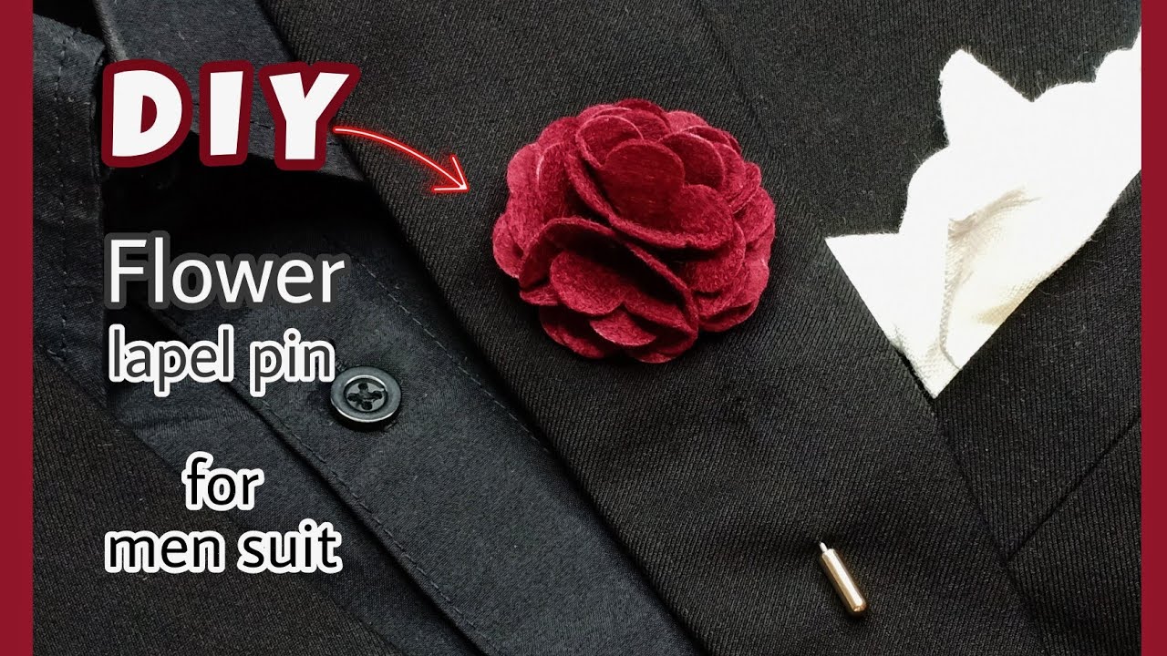 DIY Flower Lapel Pin for men suit . / how to make a lapel pin for wedding.  / Diy flower boutonniere. 