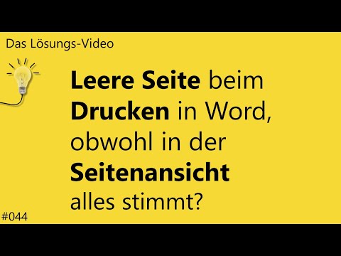 Video: Warum Druckt Der Drucker Leere Blätter?