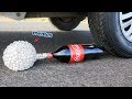 Aplastando Cosas Crujientes! Coca Cola y Mentos VS Rueda de Coche