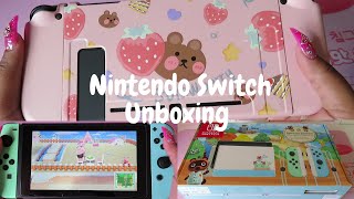 Nintendo switch animal crossing edition unboxing