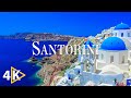 Flying over santorini 4k u soothing music along with beautiful nature 4k ultra